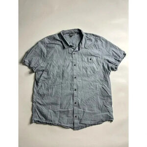 Toad & Co Shirt Mens XL Organic Cotton Blue Button Up Hiking Camping Outdoor